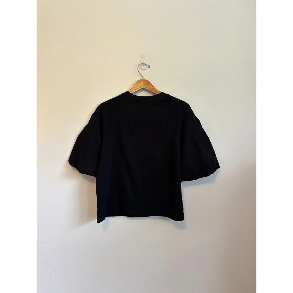 NWT Madewell Puff Short Sleeve Sweatshirt in True Black | Size Small - Picture 3 of 12